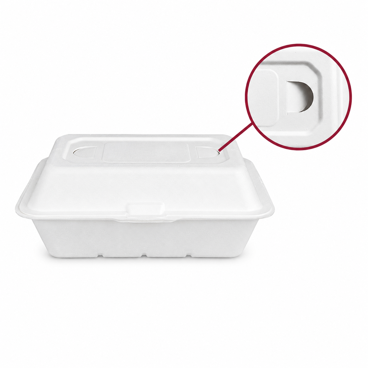 HDCB Heavy Duty Sugarcane Clamshell Box | 1200 ml