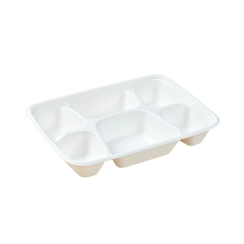 Sugarcane 6-Compartment Lunch Tray