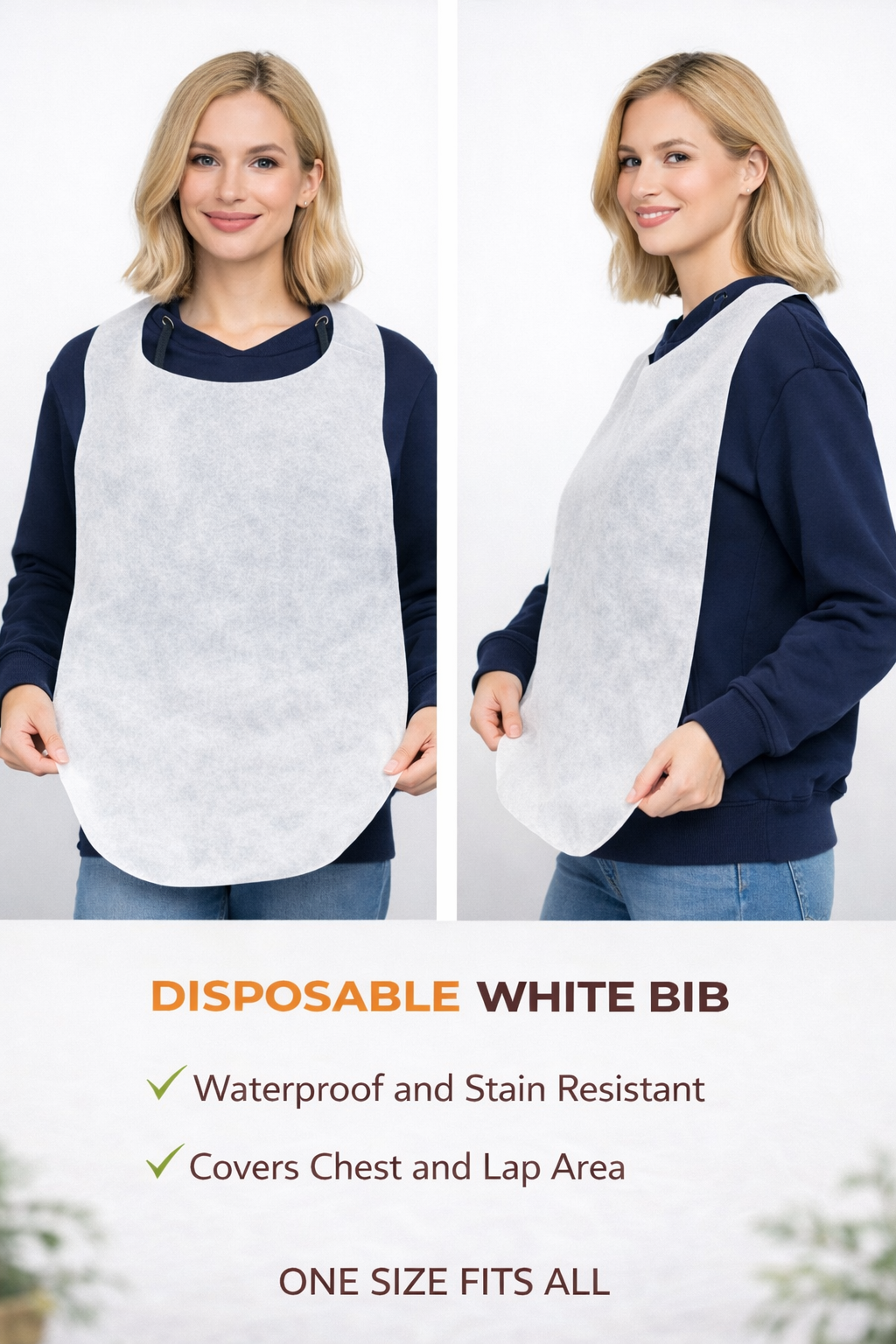 Disposable White Bib