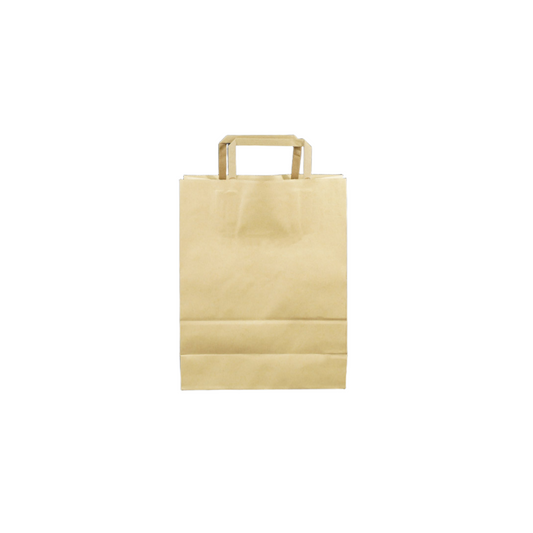 KTB-S Kraft Flat Handle Takeaway Bag  | Small