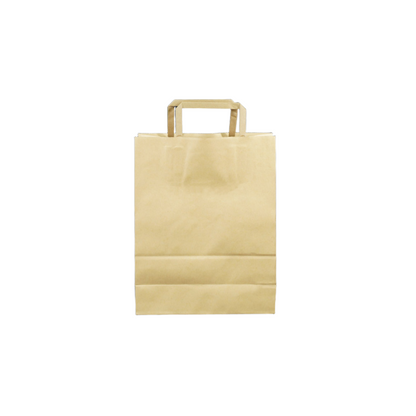 KTB-M Kraft Flat Handle Takeaway Bag  | Medium