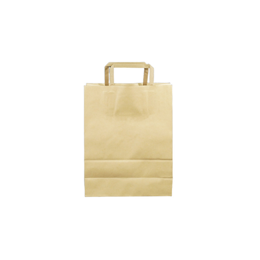 KTB-M Kraft Flat Handle Takeaway Bag  | Medium
