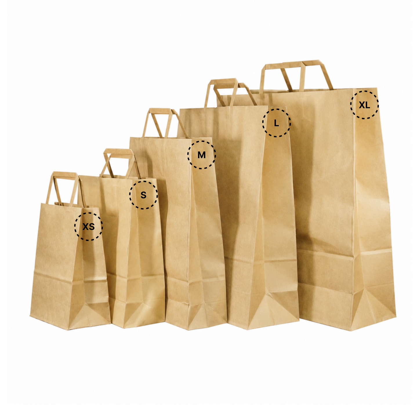 KTB-L Kraft Flat Handle Takeaway Bag  | Large