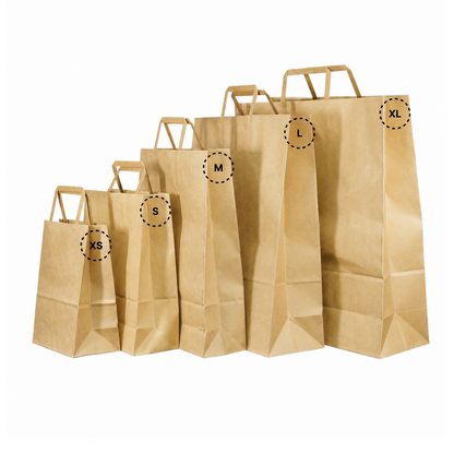 KTB-L Kraft Flat Handle Takeaway Bag  | Large