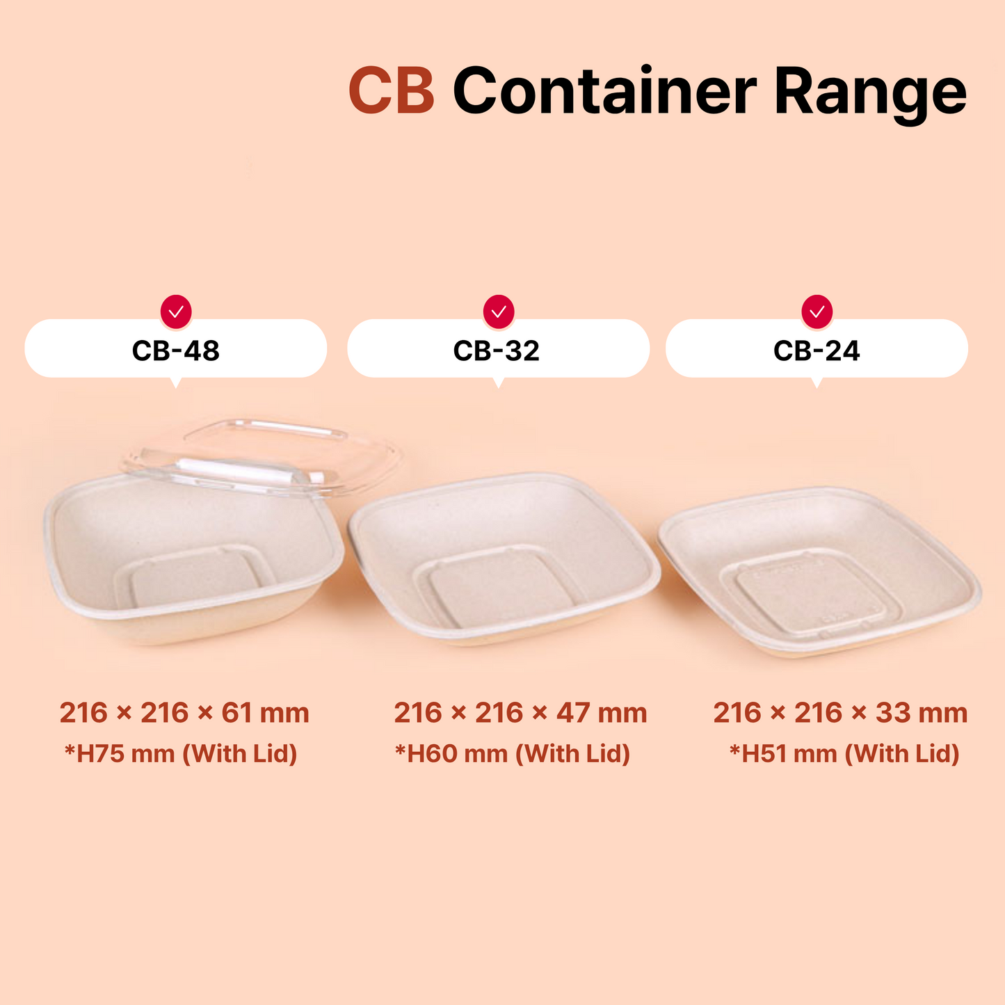 CB2448 PET Lid for Sugarcane Container