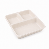 CS1000-3 Compartment Sugarcane containers | 34oz / 1000ml