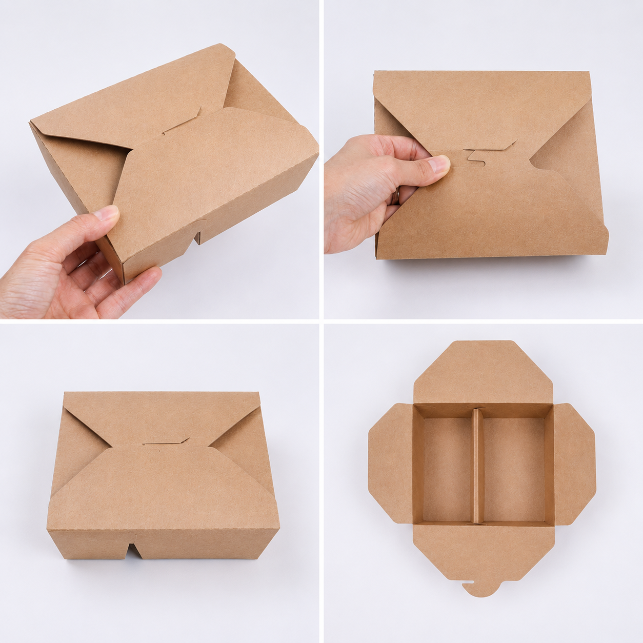 EM152 Kraft 2 Compartment Takeaway Box