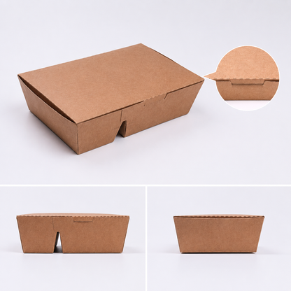 EM170 Kraft 2 Compartment Takeaway Box