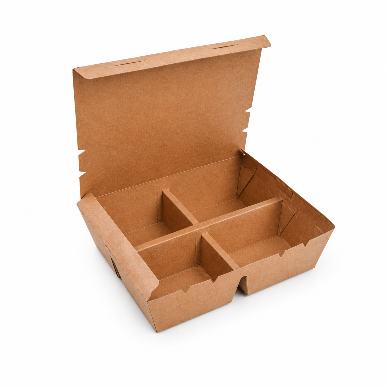EM175 Kraft 4 Compartment Takeaway Box
