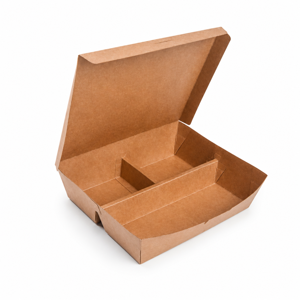 EM185 Kraft 3 Compartment Takeaway Box