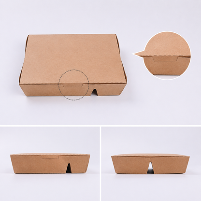 EM185 Kraft 5 Compartment Takeaway Box