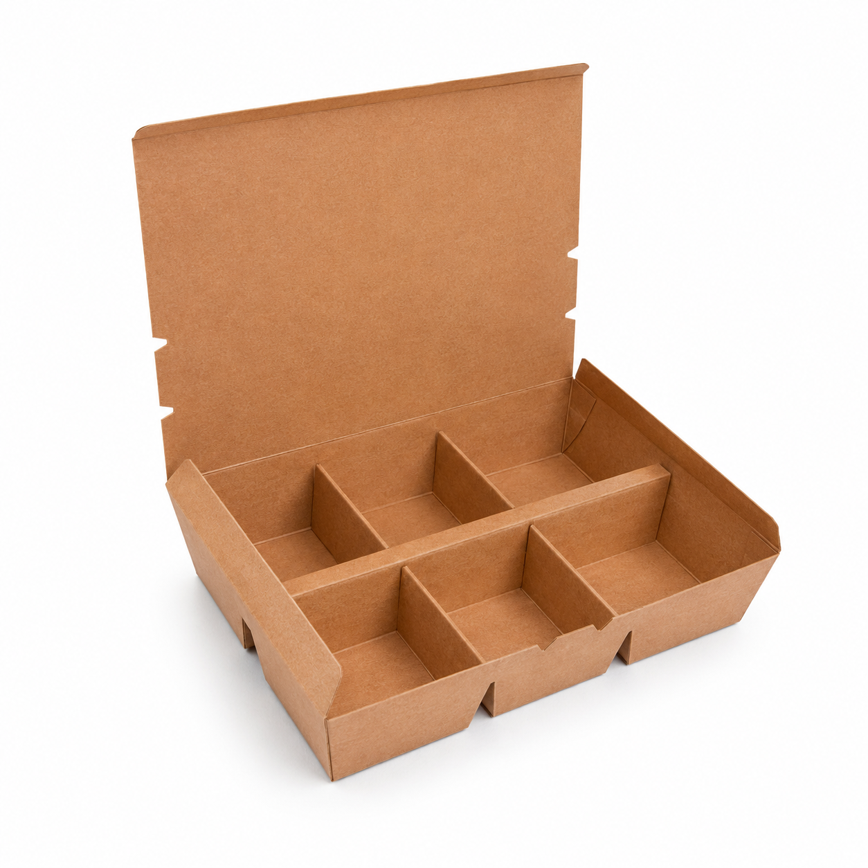 EM210 Kraft 6 Compartment Takeaway Box