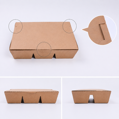 EM210 Kraft 6 Compartment Takeaway Box