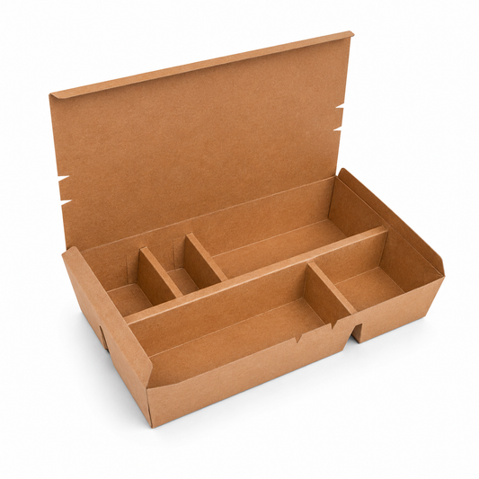 EM240 Kraft 5 Compartment Takeaway Box