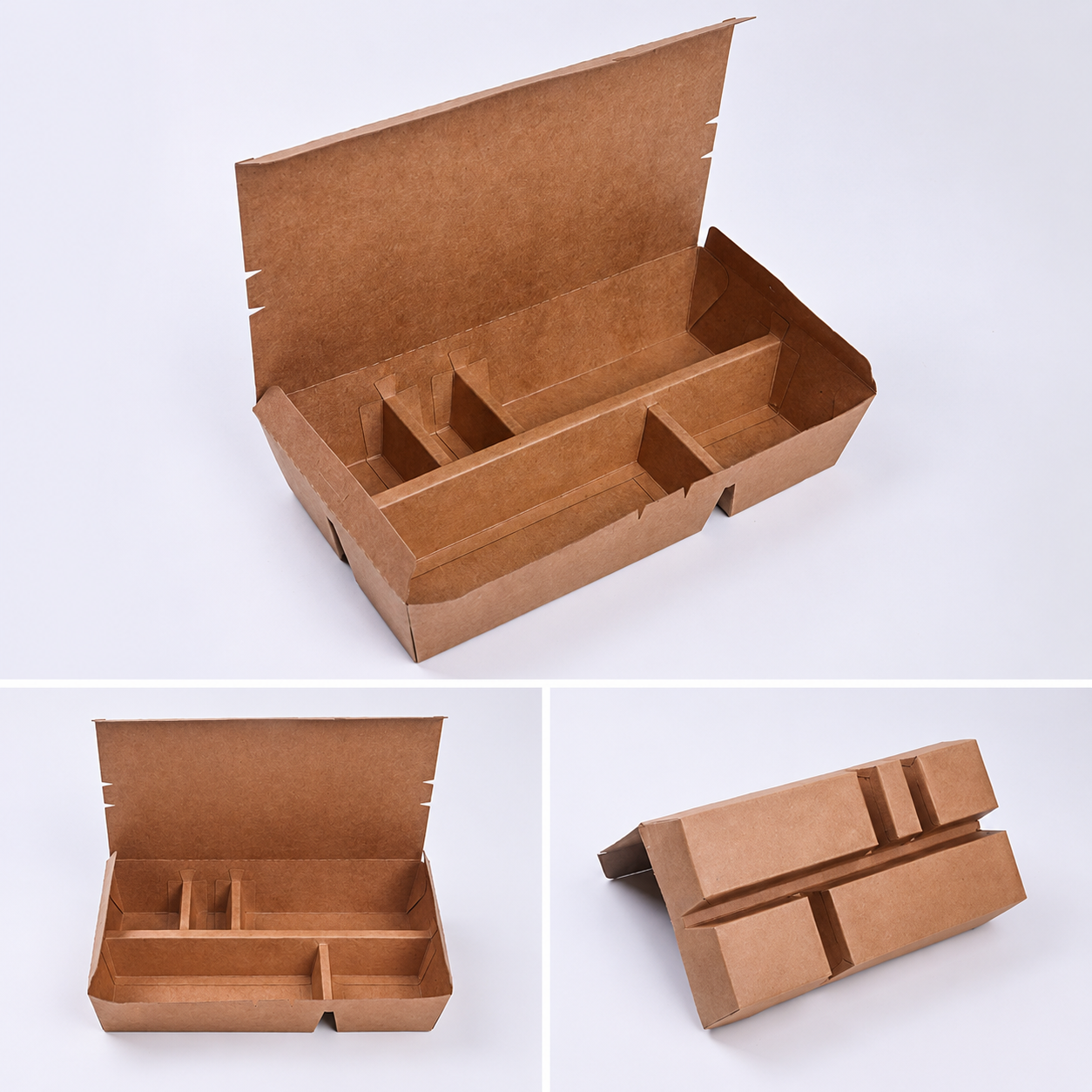 EM240 Kraft 5 Compartment Takeaway Box
