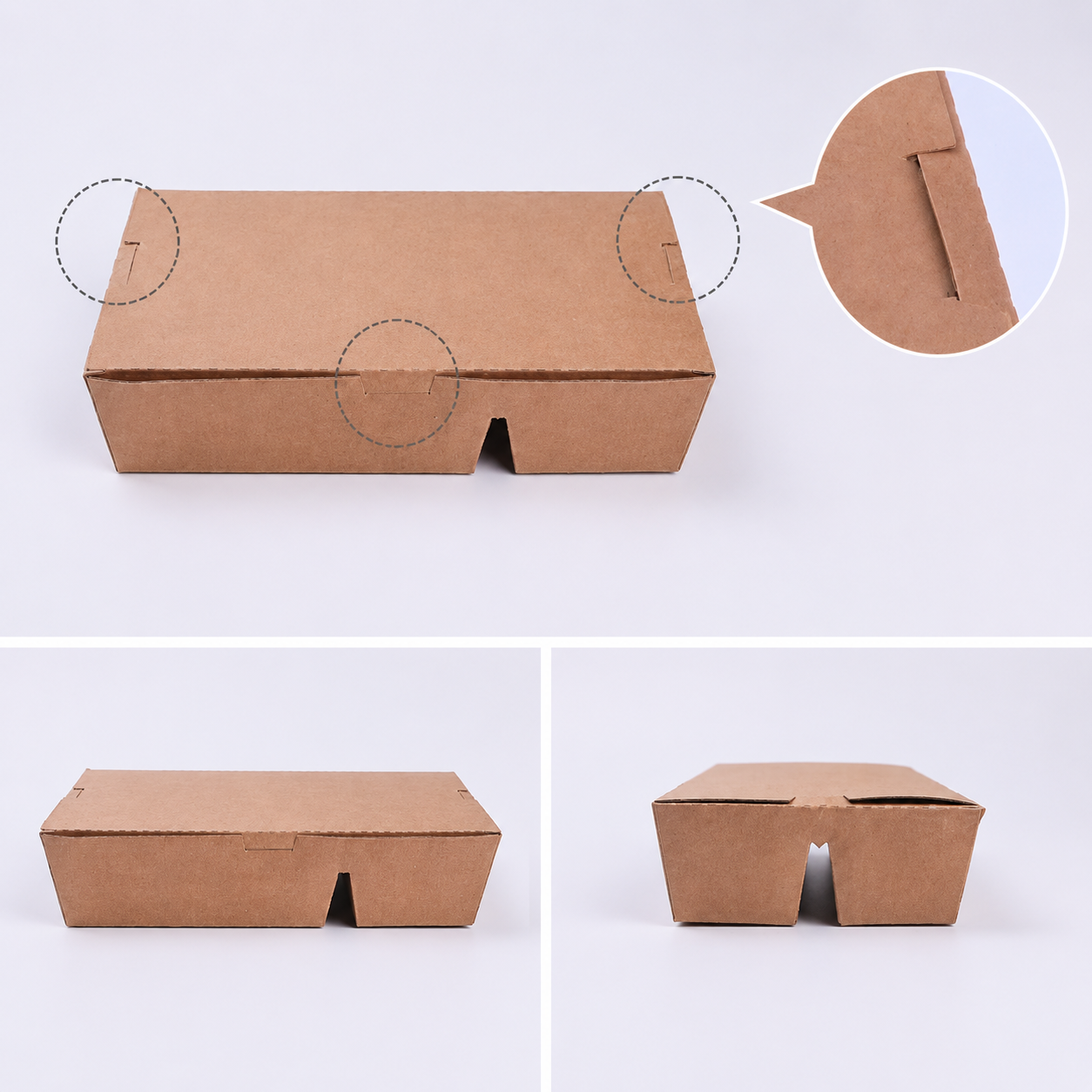 EM240 Kraft 5 Compartment Takeaway Box