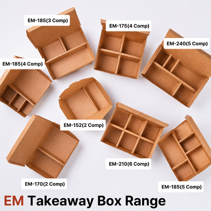 EM170 Kraft 2 Compartment Takeaway Box
