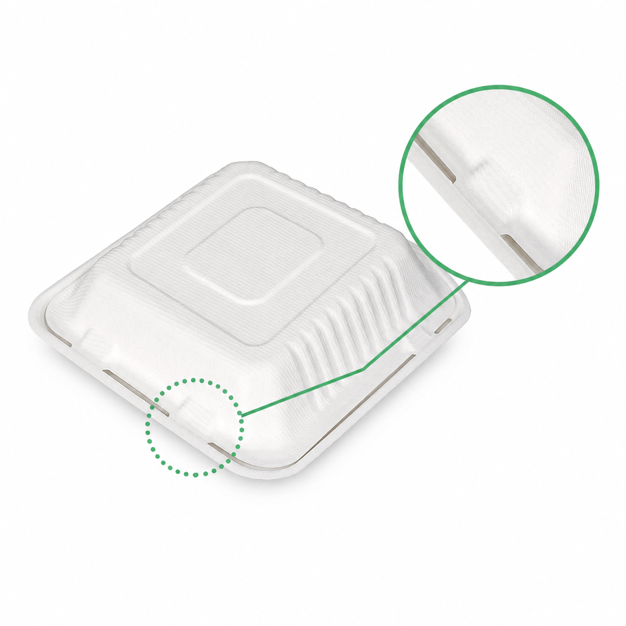 HC08-3 Sugarcane Clamshell Box | 800ml