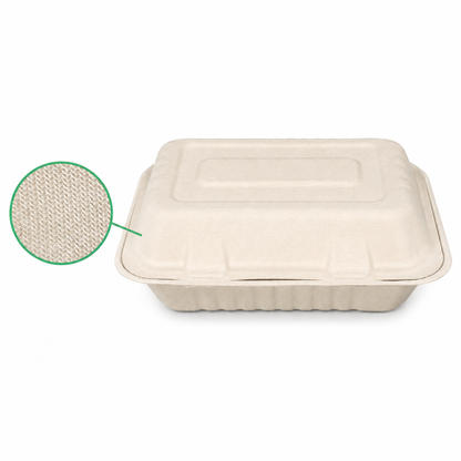 HC89 Sugarcane Clamshell Box | 850ml