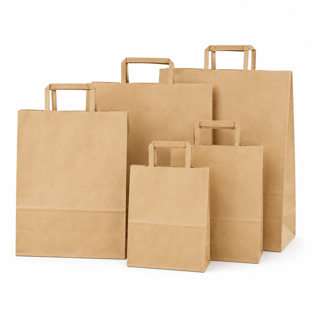 KTB-L Kraft Flat Handle Takeaway Bag  | Large