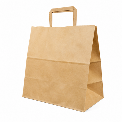 KFB-L Kraft Flat Handle Takeaway Bag  | Large