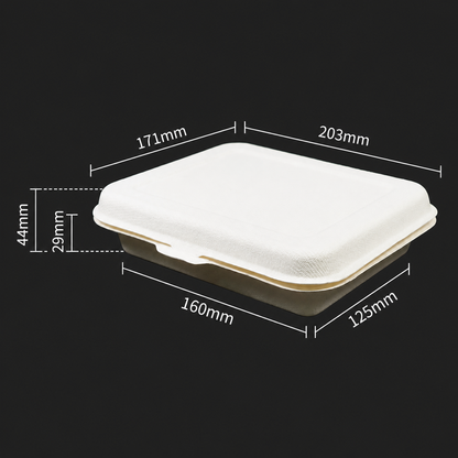 MP4 Sugarcane Clamshell Box
