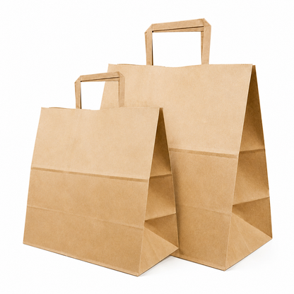 KFB-L Kraft Flat Handle Takeaway Bag  | Large