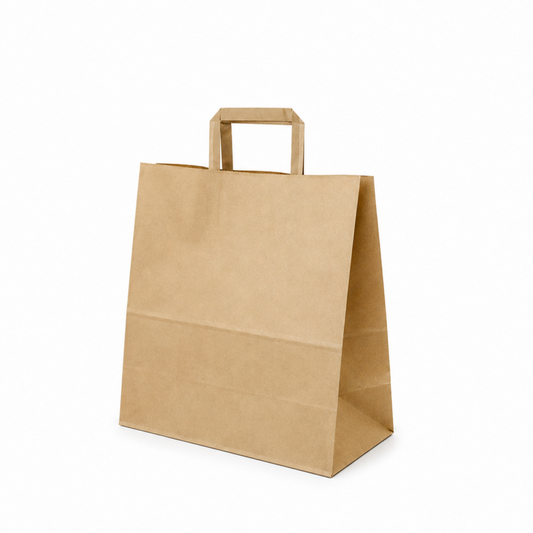 KFB-M Kraft Flat Handle Takeaway Bag  | Medium